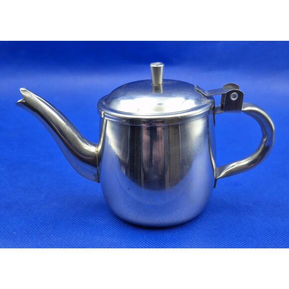 Elegant Winco One Serving Silverplate Gooseneck Teapot India 4" Tall GS-10 - Picture 1 of 9